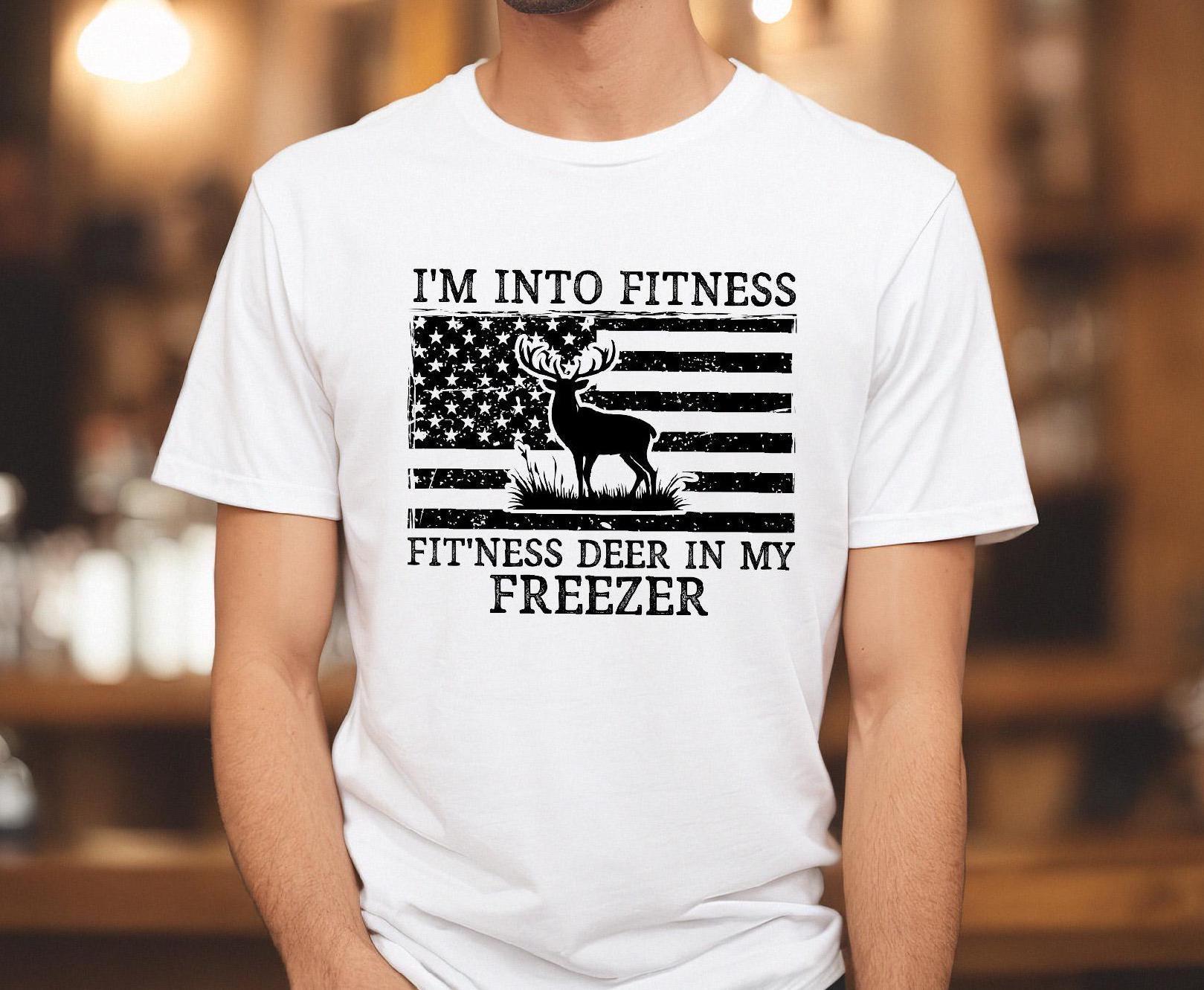 Deer Hunting Dad Shirt - Gildan 5000 Unisex Heavy Cotton Tee, Funny Gift for Hunters, Fitness Deer Print, Perfect Fall Outfit by Printify