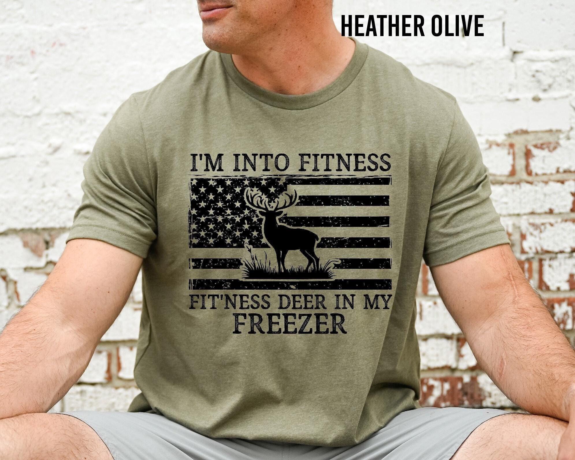 Deer Hunting Dad Shirt - Gildan 5000 Unisex Heavy Cotton Tee, Funny Gift for Hunters, Fitness Deer Print, Perfect Fall Outfit by Printify