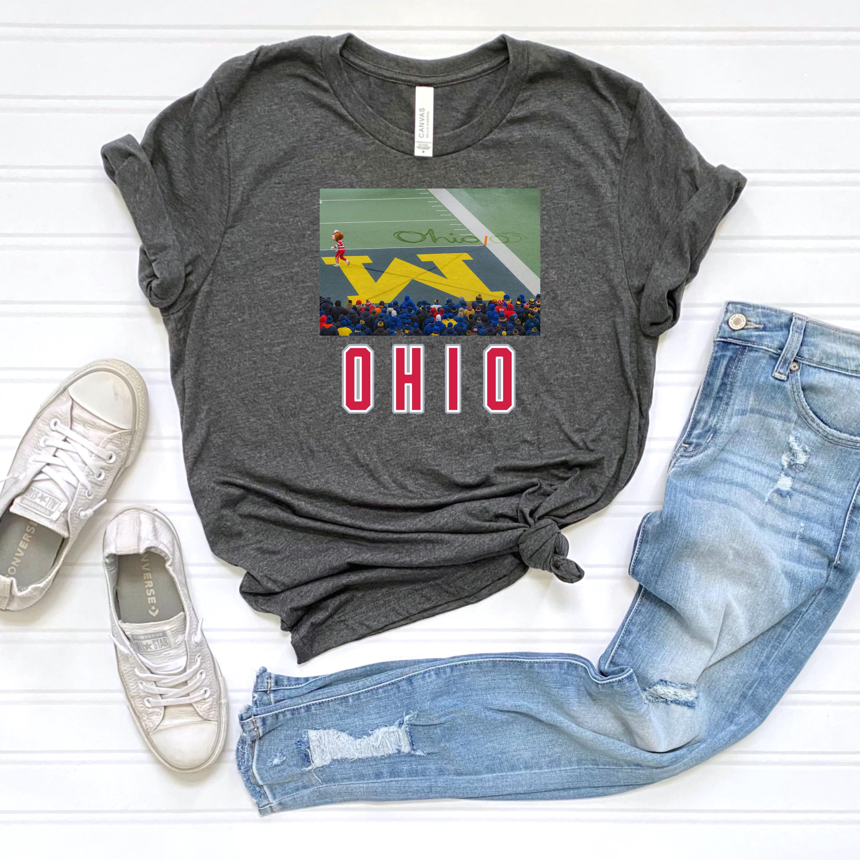 Ohio vs Michigan Rivalry Shirt Comfort Colors® Unisex Sweatshirt Script Ohio on Big M Tee Funny Game Day Gift for Buckeye Fans