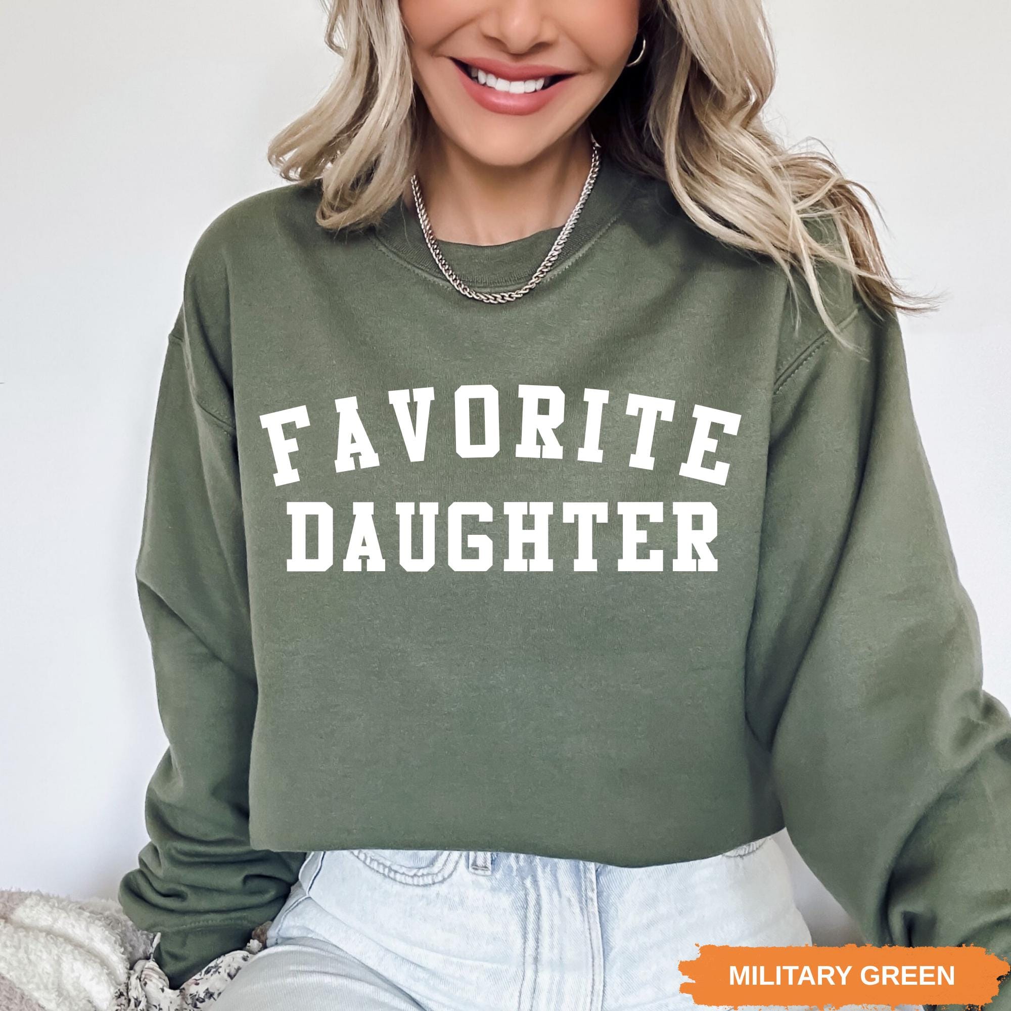 ✨ Favorite Daughter Gildan 18000 Sweatshirt - Cozy Gift for Women, Viral Birthday Crewneck Pullover, Printify Choice ✨