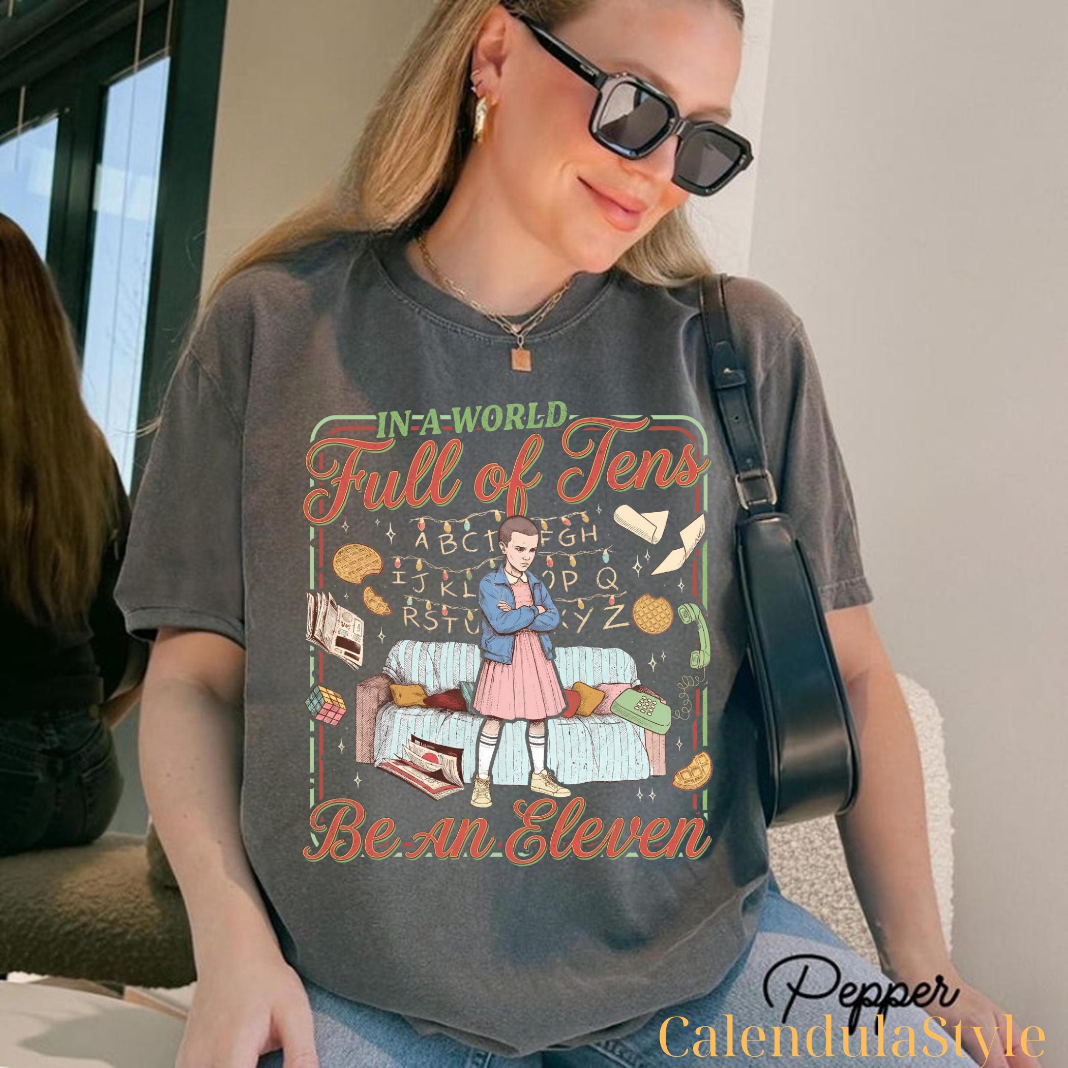 Comfort Colors® 1717 Unisex Garment-Dyed T-shirt, Stranger Things Xmas Tee, Hawkins Upside Down Shirt, Movie Fan Gift, Trendy Holiday Outfit