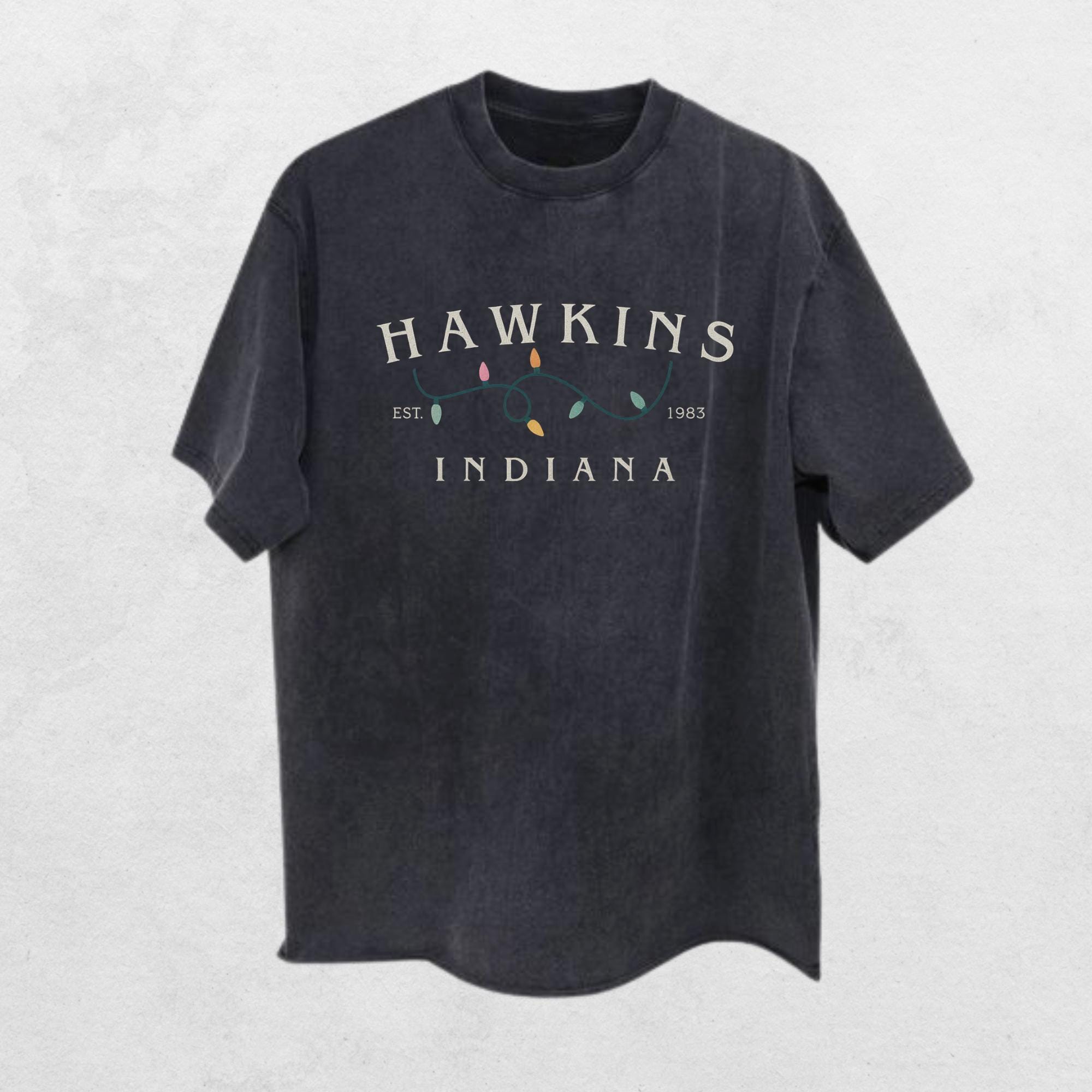 Hawkins Indiana Retro Shirt - Gildan 5000 Unisex Heavy Cotton Tee, Perfect Printify Choice for Aesthetic Outfits, Ideal Gift for Fans
