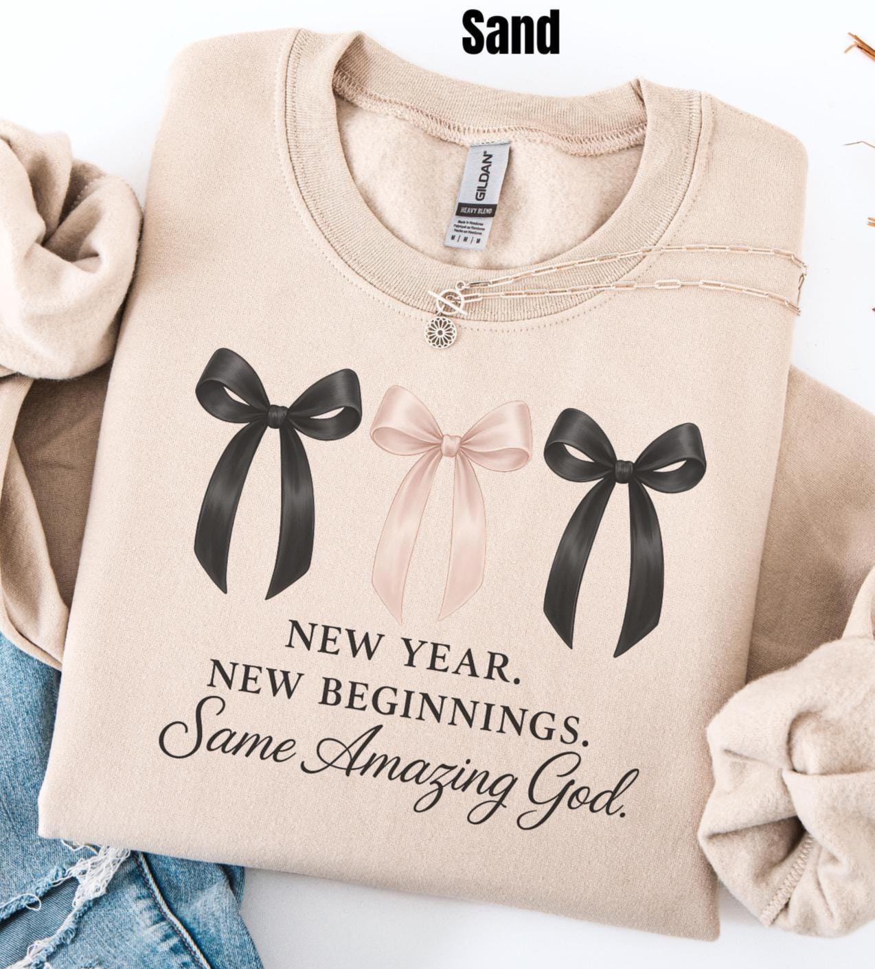 New Year Christian Sweatshirt Gildan 18000 Crewneck for Women - Cozy Religious Gift✨