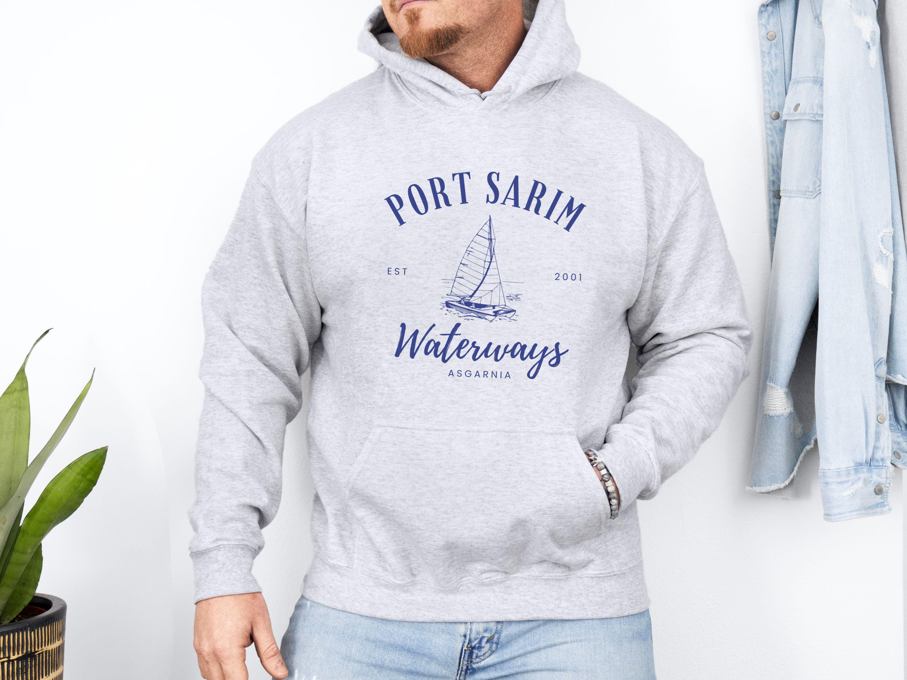 Port Sarim Waterways Hoodie Gildan 18500, Runescape Gift for Boyfriend, OSRS Pullover by Printify Choice, Cozy MMORPG Aesthetic Shirt