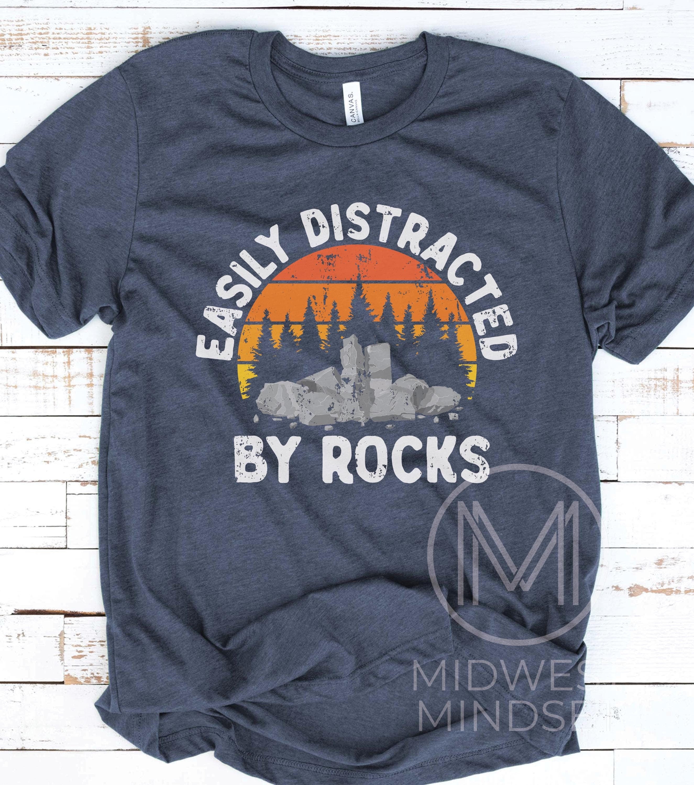 Easily Distracted By Rocks Shirt - Gildan 5000 Unisex Heavy Cotton Tee, Perfect Gift for Geologists & Students, Printify Choice 4