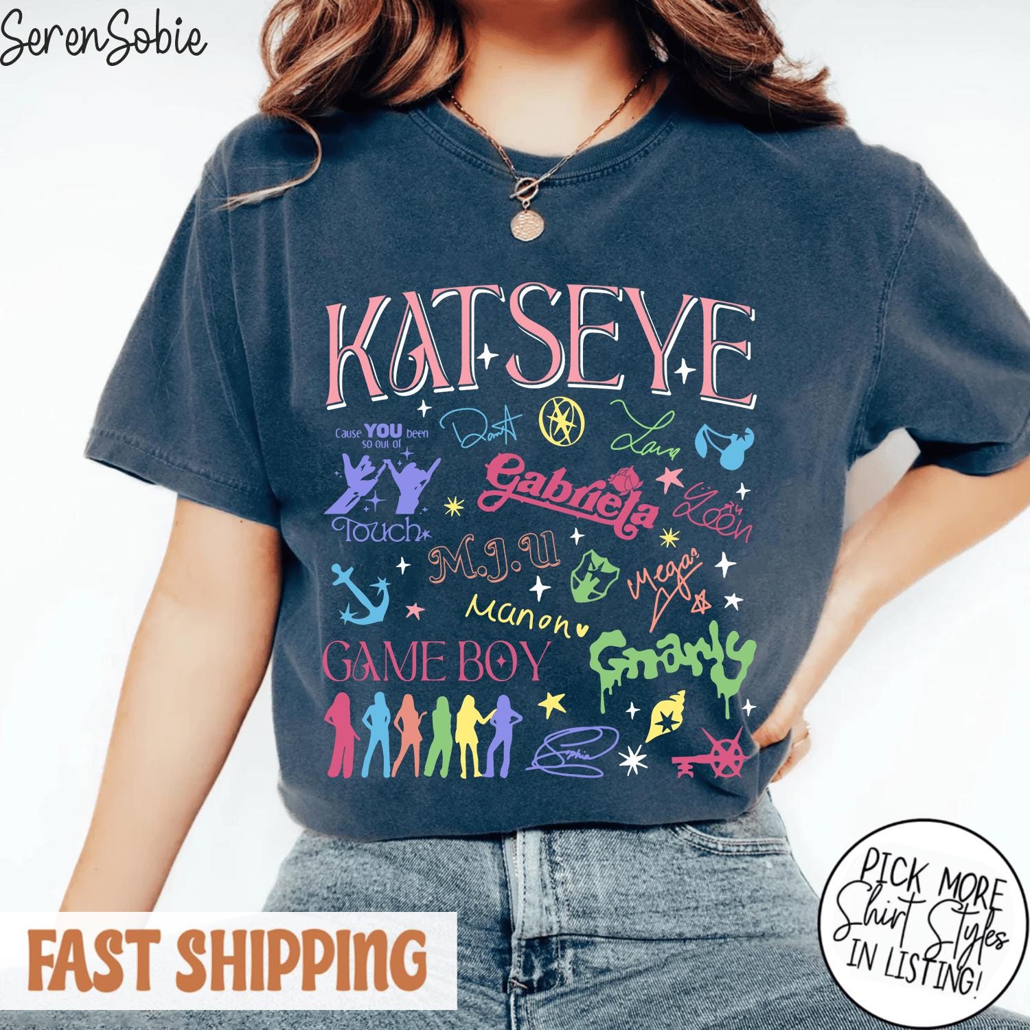 Vintage Katseye Kpop Graphic T-Shirt, Unisex Comfort Colors® 1717, Perfect Gift for Music Lovers, SwiftPOD Garment-Dyed Tee