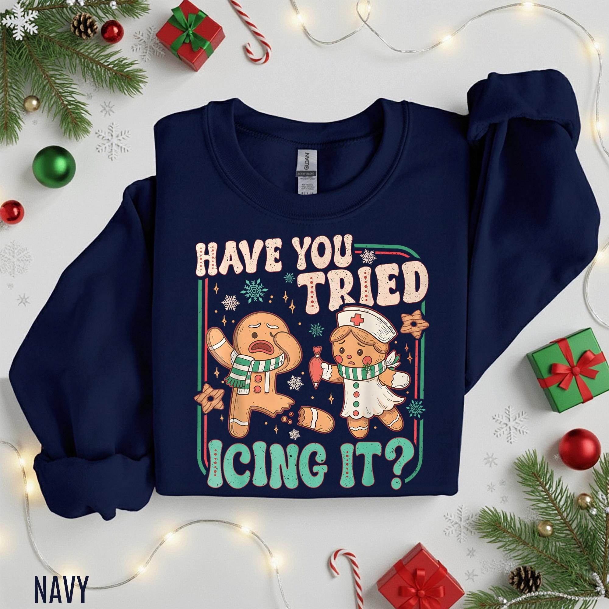 Gildan 18000 Nurse Christmas Sweatshirt - Funny Holiday Gift for Women & Men, Cozy Unisex Crewneck, Printify Choice