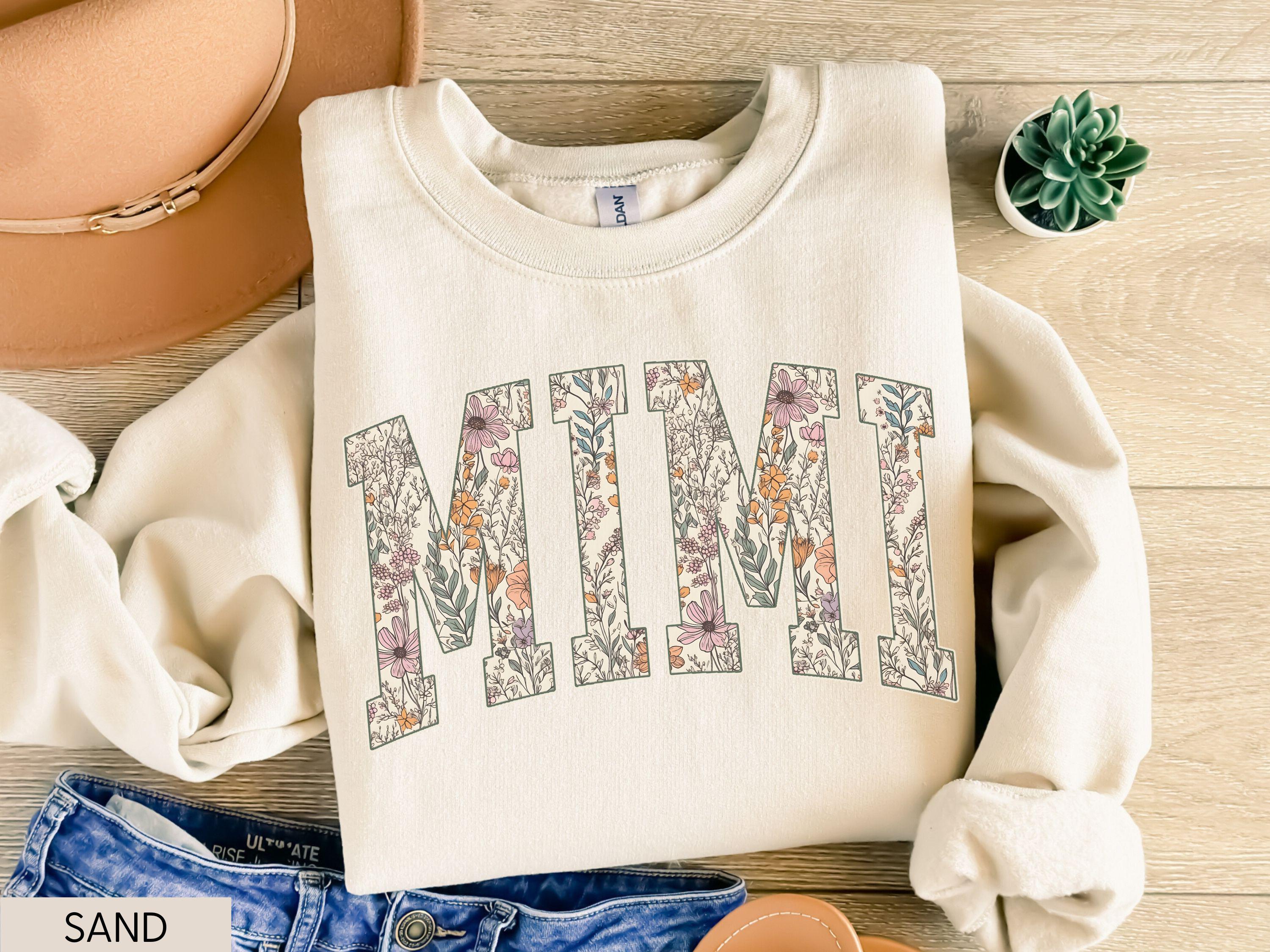 Mimi Sweatshirt Unisex Comfort Colors® 1566 Crewneck for Women & Men - Cozy Floral Gift, Aesthetic Garment-Dyed Sweater, Perfect Fall Outfit
