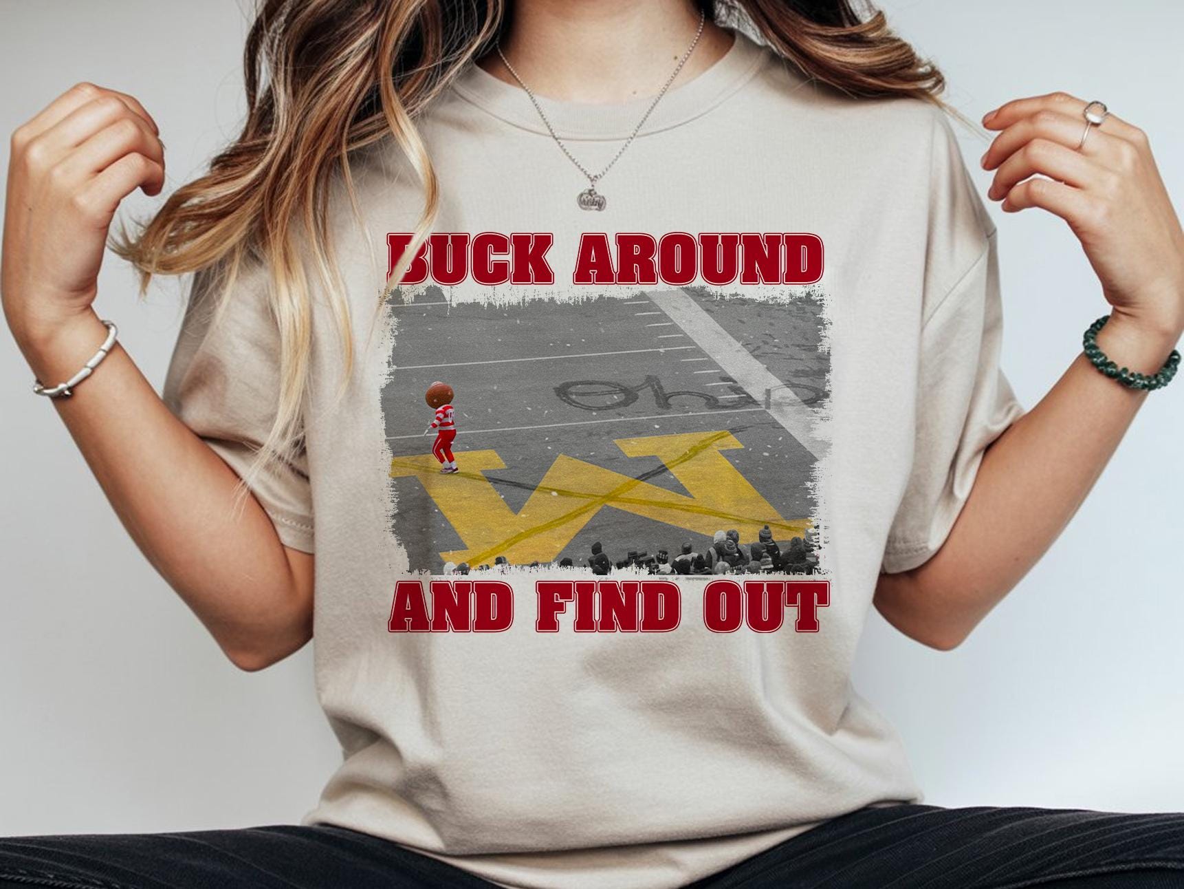 Ohio State Brutus Snow Fan Football Shirt, Gildan 5000 Unisex Heavy Cotton Tee, Perfect for Game Day, Brutus vs Michigan, Printify Choice