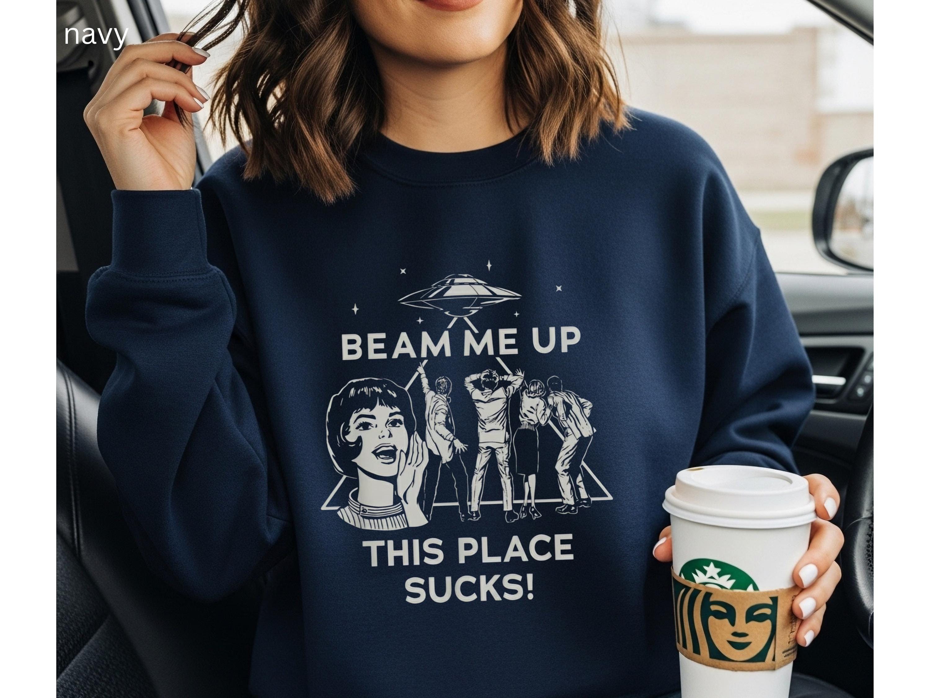 Cozy Alien Abduction Graphic Sweatshirt Gildan 18000 Unisex Crewneck Perfect Gift for Women & Men Viral Aesthetic Outfit