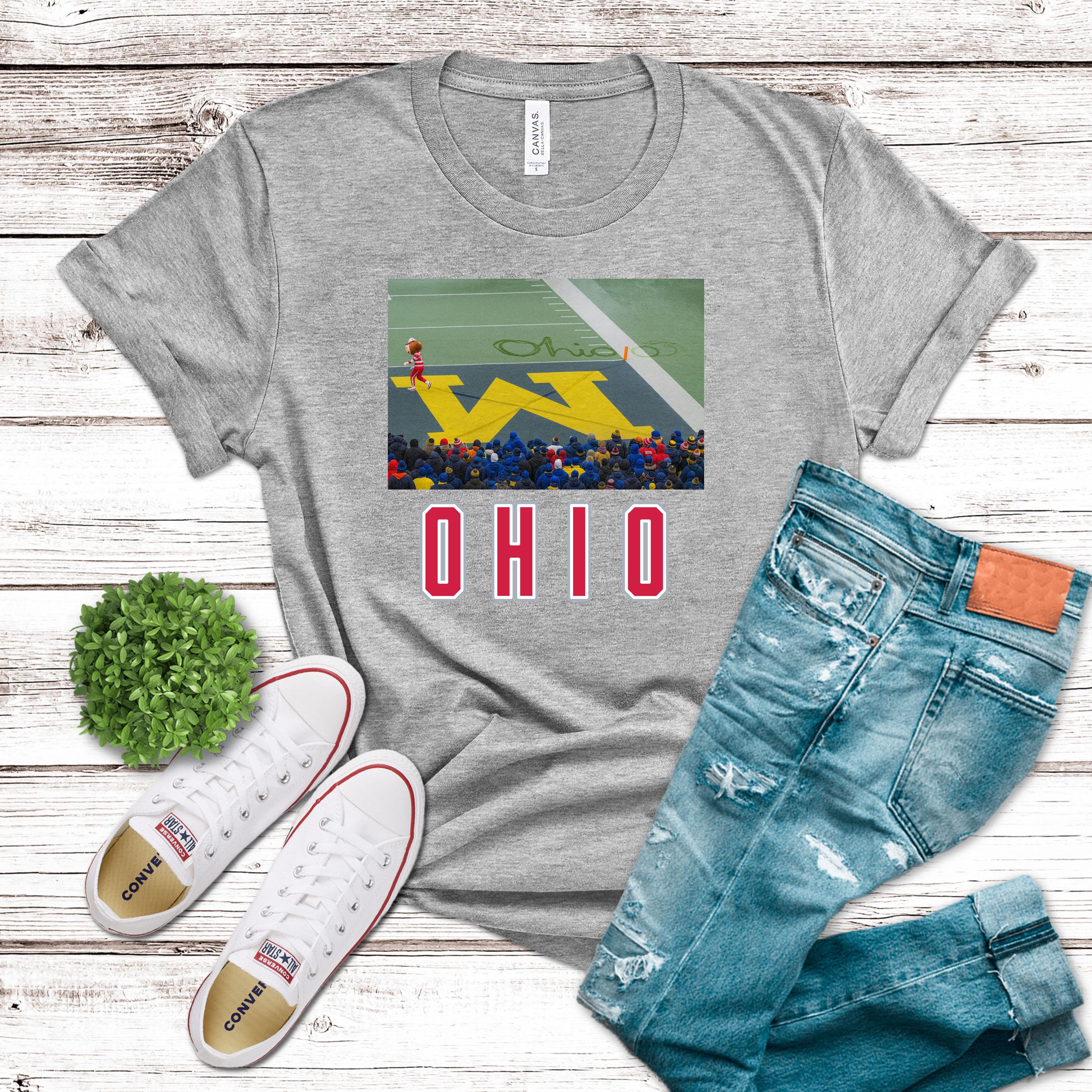 Ohio vs Michigan Rivalry Shirt Comfort Colors® Unisex Sweatshirt Script Ohio on Big M Tee Funny Game Day Gift for Buckeye Fans