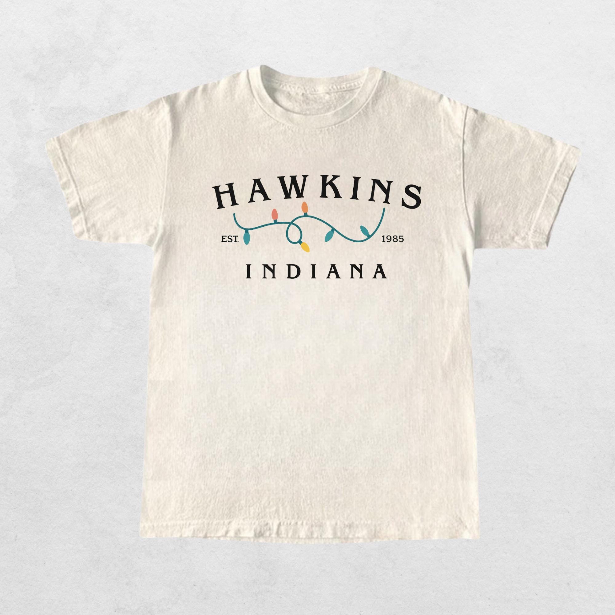 Hawkins Indiana Retro Shirt - Gildan 5000 Unisex Heavy Cotton Tee, Perfect Printify Choice for Aesthetic Outfits, Ideal Gift for Fans