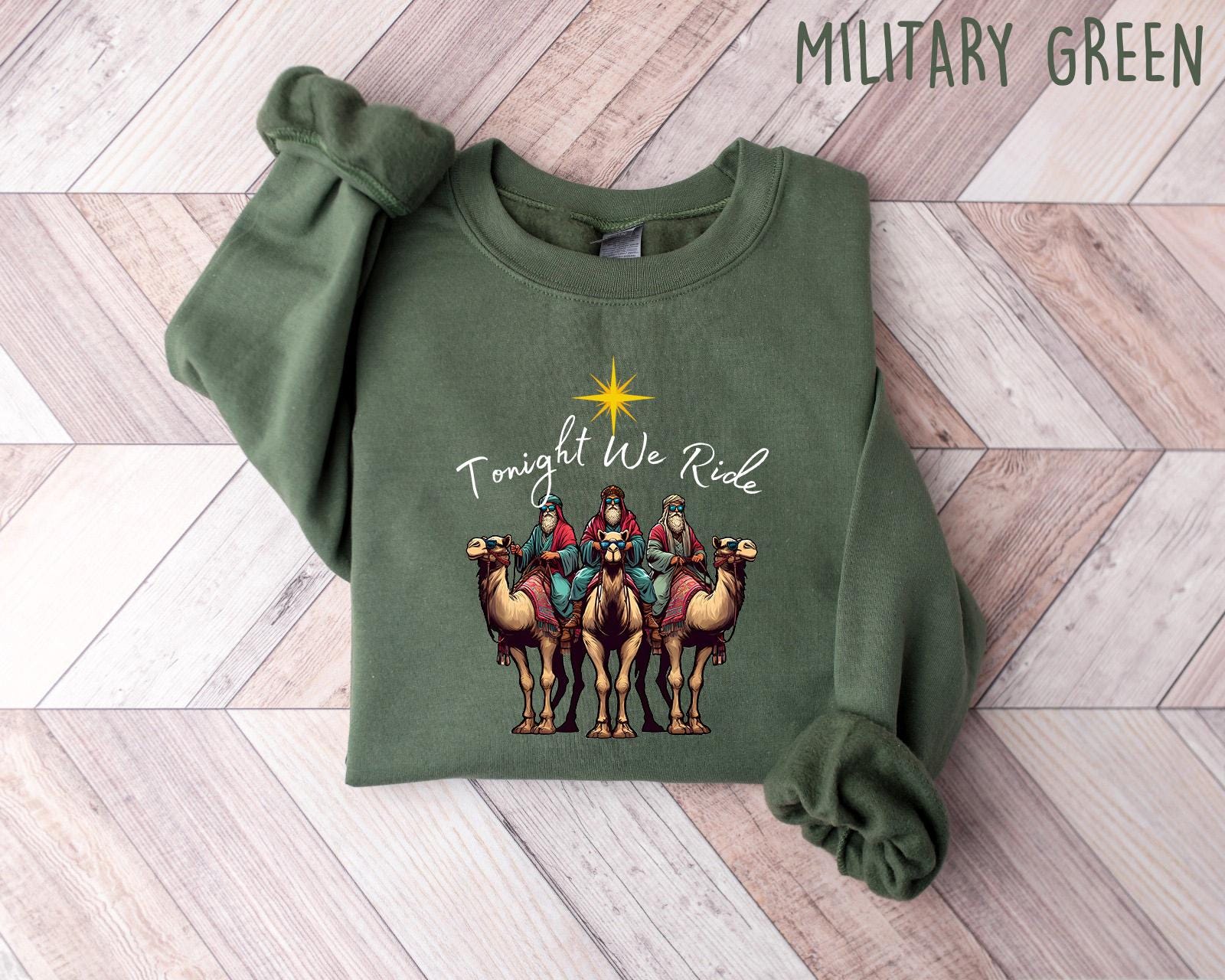 Gildan 18000 Funny Three Wise Men Sweatshirt - Cozy Nativity Crewneck for Holiday Gifts - Printify Choice for Men & Women