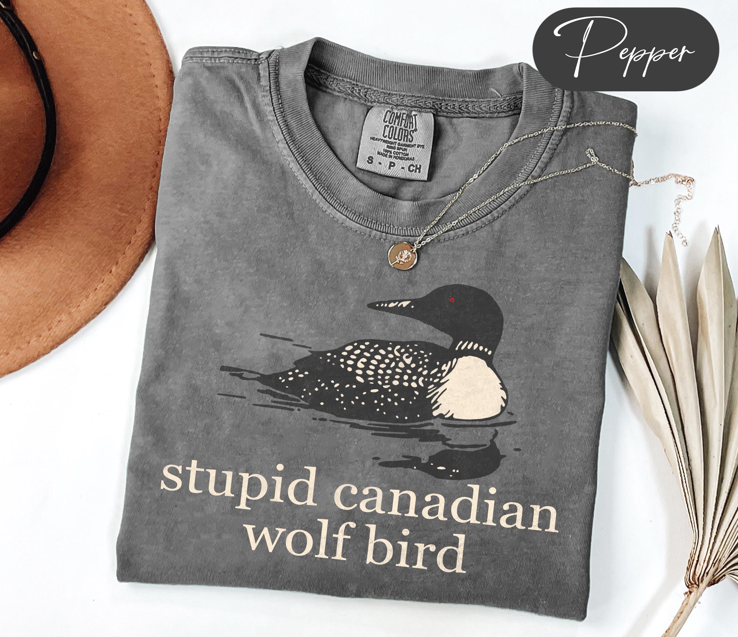 Comfort Colors® 1717 Unisex T-shirt, Stupid Canadian Wolf Bird Print, Hockey Romance Gift for LGBT Fans, SwiftPOD Tee, Perfect Fall Outfit