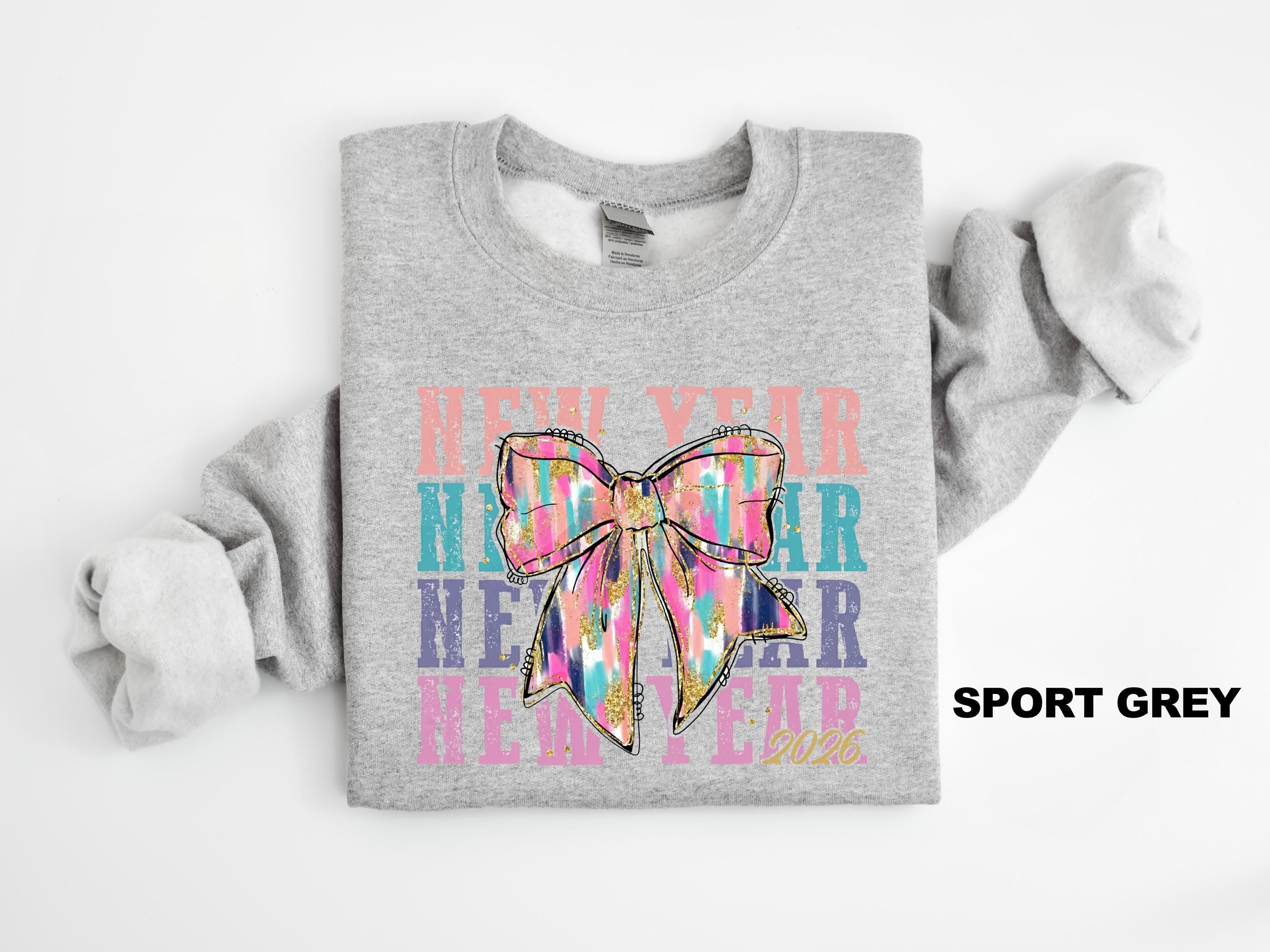 Gildan 18000 Pink Coquette Sweatshirt for Women - Cozy New Year Gift, Aesthetic Christmas Outfit, Viral Funny Bow Shirt