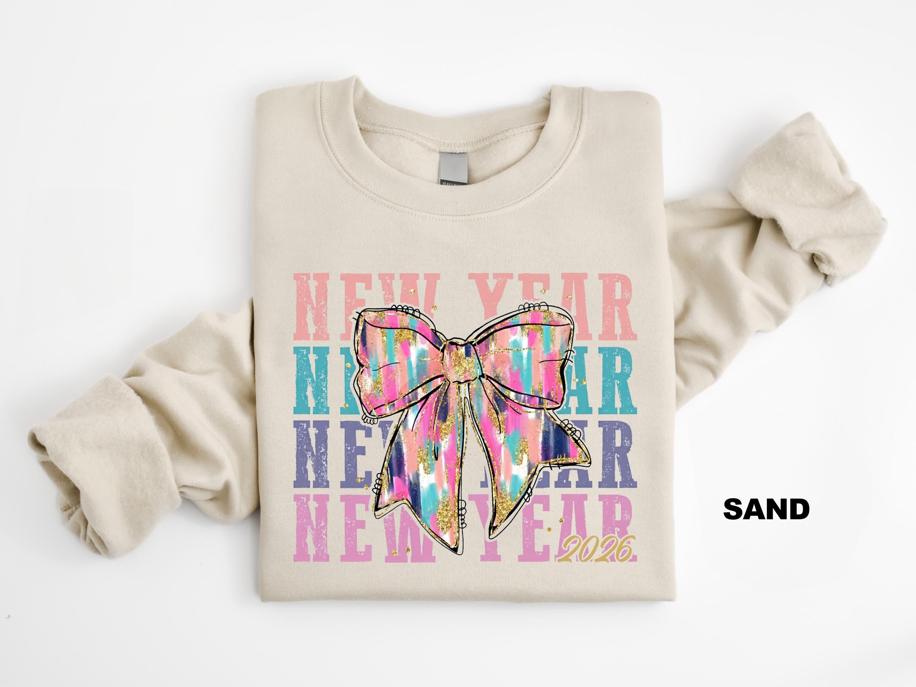 Gildan 18000 Pink Coquette Sweatshirt for Women - Cozy New Year Gift, Aesthetic Christmas Outfit, Viral Funny Bow Shirt