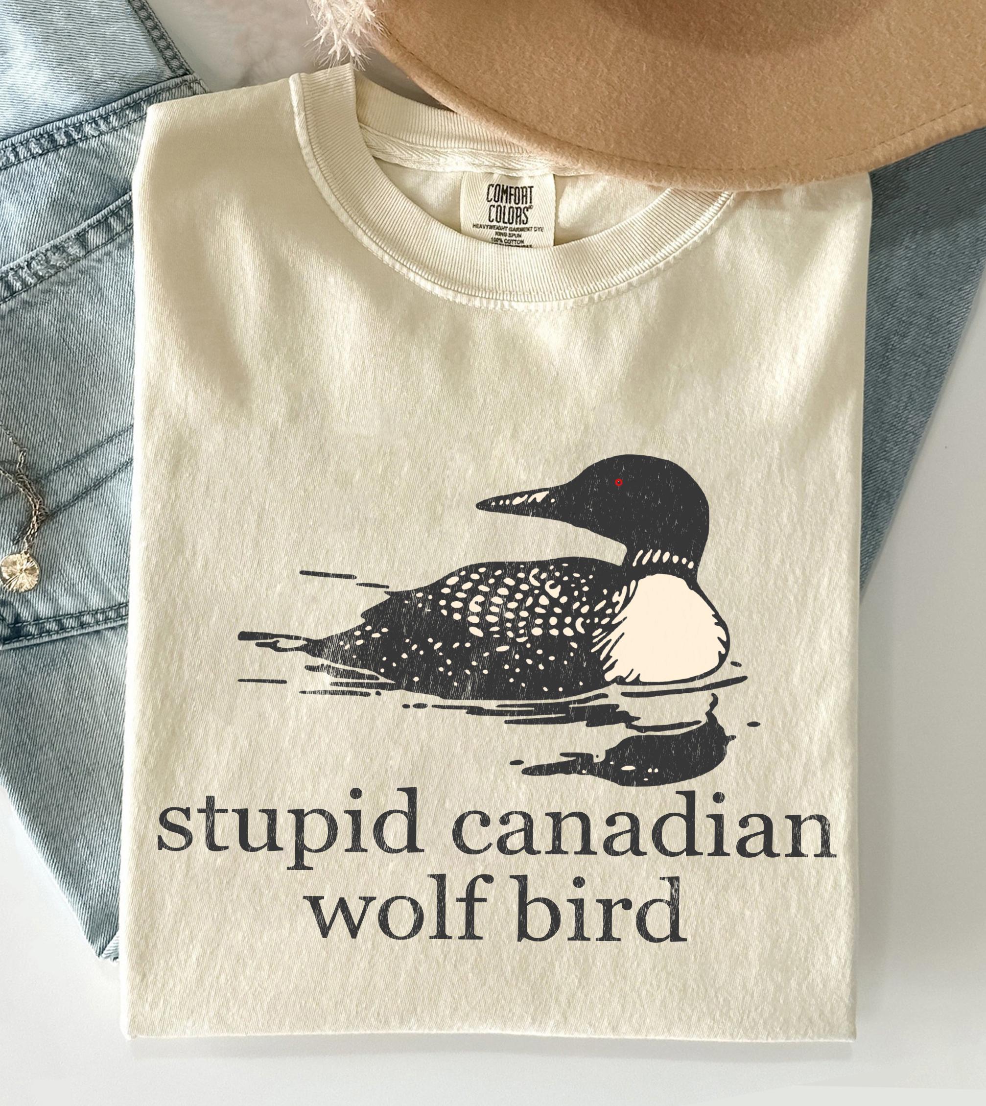 Comfort Colors® 1717 Unisex T-shirt, Stupid Canadian Wolf Bird Print, Hockey Romance Gift for LGBT Fans, SwiftPOD Tee, Perfect Fall Outfit