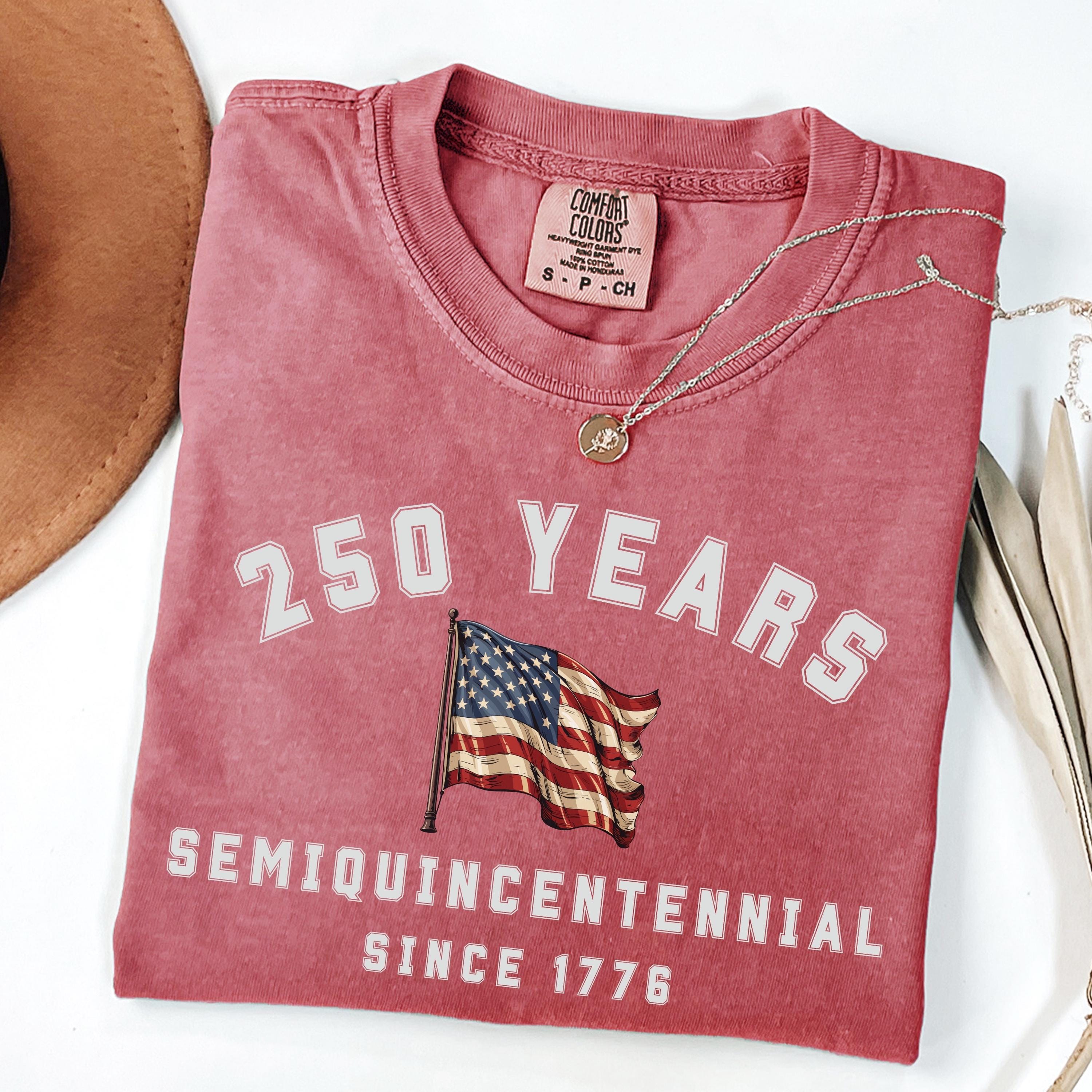 Comfort Colors 1717 TShirt Usa 250 Flag Tee, 4th of July Independence Day Shirt, garment-dyed cotton, unisex relaxed fit, patriotic gift for men women