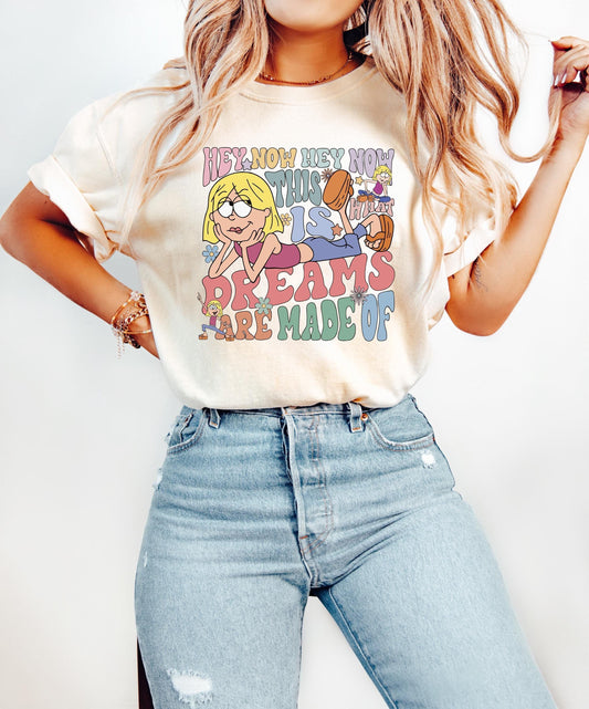 Cute Retro Cartoon Girl Tee or Sweatshirt, Theme Park Vacation Shirt, Aesthetic Unisex Oversized Cotton Blend, Y2K Gift, Matching Set, Summer