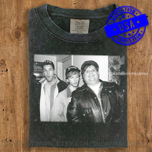 Adam Sandler Chris Farley David Spade 90s Vintage Washed Tee, Retro Comedy Legend Shirt, Soft Cotton Oversized Fit Gift for men women