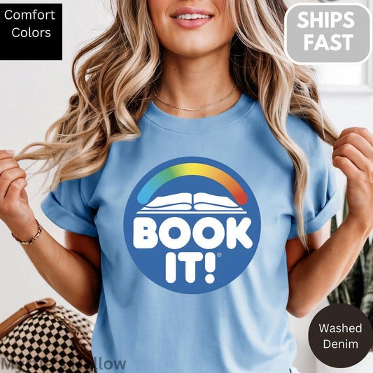 Book It Shirt Retro 80s 90s Apparel Unisex Cotton T-Shirt, Vintage Aesthetic Tee for Women & Men, Soft Relaxed Fit, Reader Gift, Summer Outfit