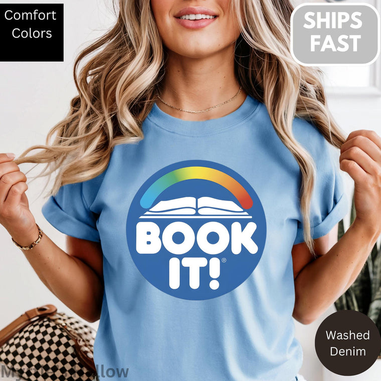 Book It Shirt Retro 80s 90s Apparel Unisex Cotton T-Shirt, Vintage Aesthetic Tee for Women & Men, Soft Relaxed Fit, Reader Gift, Summer Outfit