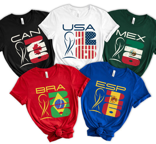 World Soccer 2026 Tee, Any Country Flag 26 Tee, Custom Country Code Shirt, soft cotton unisex fit men women, International Football Tournament gift