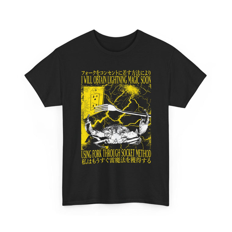I Will Obtain Lightning Magic Soon Vintage Japanese Crab Funny T-Shirt, Unisex Cotton Tee, Aesthetic Streetwear Gift, Summer Outfit