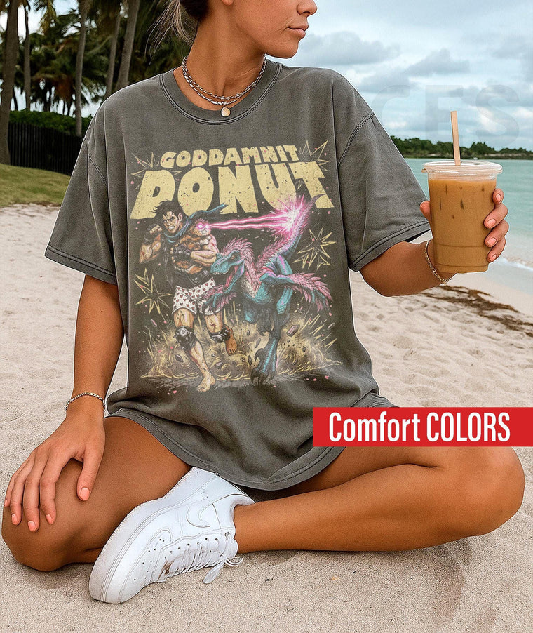 Comfort Colors Dungeon Crawler Carl Donut Mongo Shirt Short Sleeve Unisex 100% Cotton Vintage Wash Gift for Crawlers Book Merchandise for Men Women