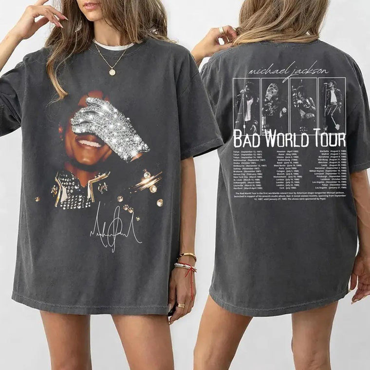 Double-Sided 1987 80s Pop Icon World Tour Tee, Vintage Retro Bootleg Music Shirt, Unisex Concert Outfit, Aesthetic Fan Gift for Men Women