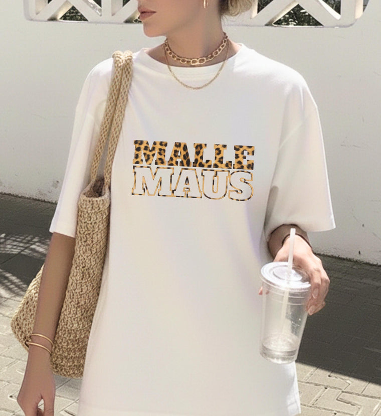 Malle Leopard Print Mallorca Party Shirt for Women, Girls Trip Tee, Bachelorette Gift JGA, Aesthetic Summer Oversized Top