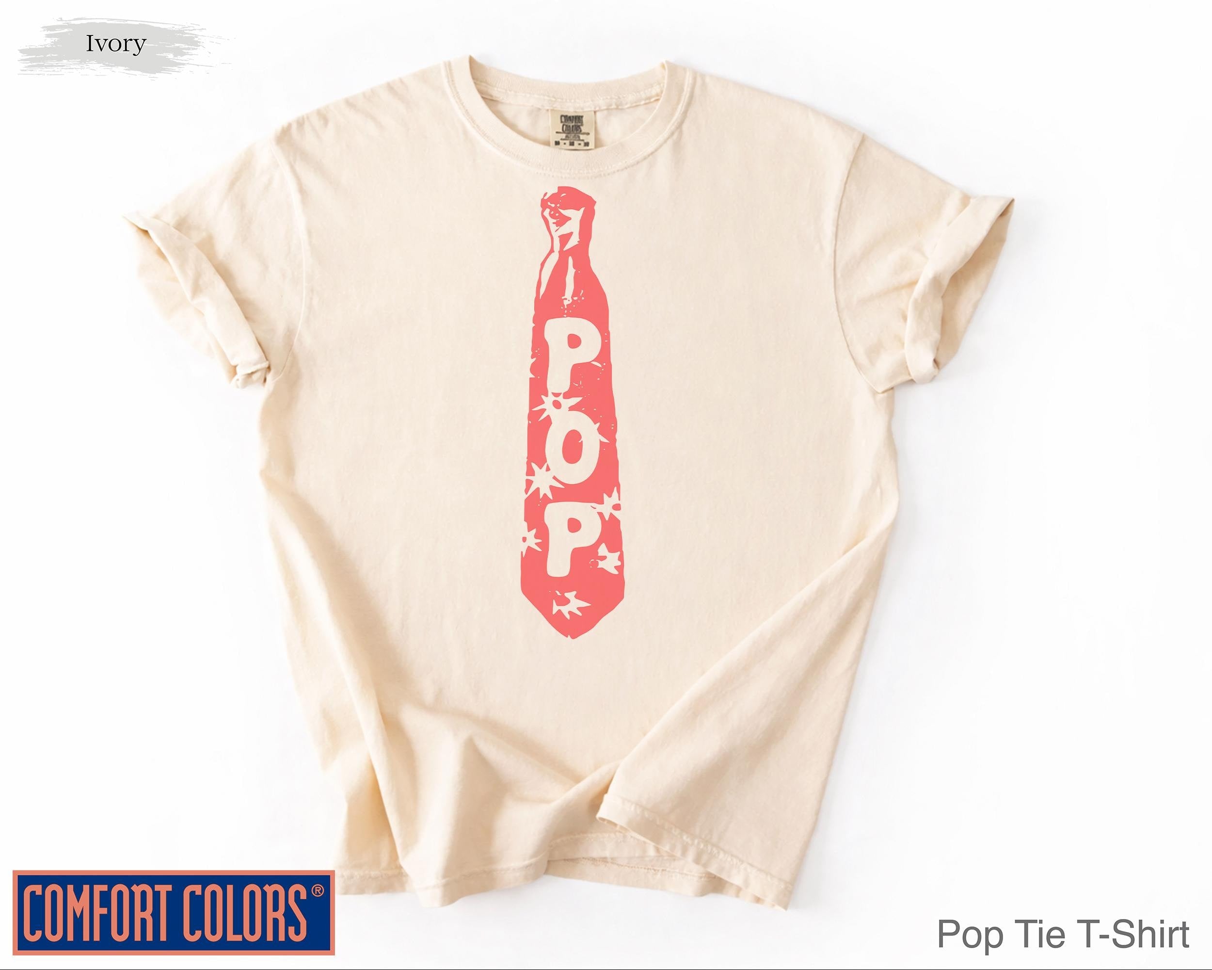 Pop Tie T-Shirt Top Kiss All The Time Disco Occasionally Y2K 90s Tee, Vintage Aesthetic Unisex Relaxed Fit, Concert Outfit Gift for Women Men