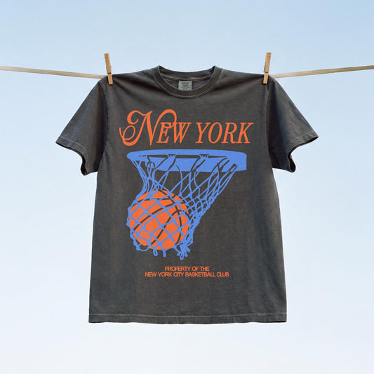 New York Basketball T-Shirt Retro NY BBall Streetwear Tee, vintage aesthetic unisex top for men women, game day outfit, cool gift