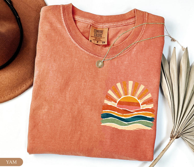 Vintage Sea Retro Ocean Sun Summer Shirt Coastal Beach Vacation Tee, Sunshine Ocean Lover Gift, Unisex Relaxed Fit Aesthetic Outfit for Women & Men