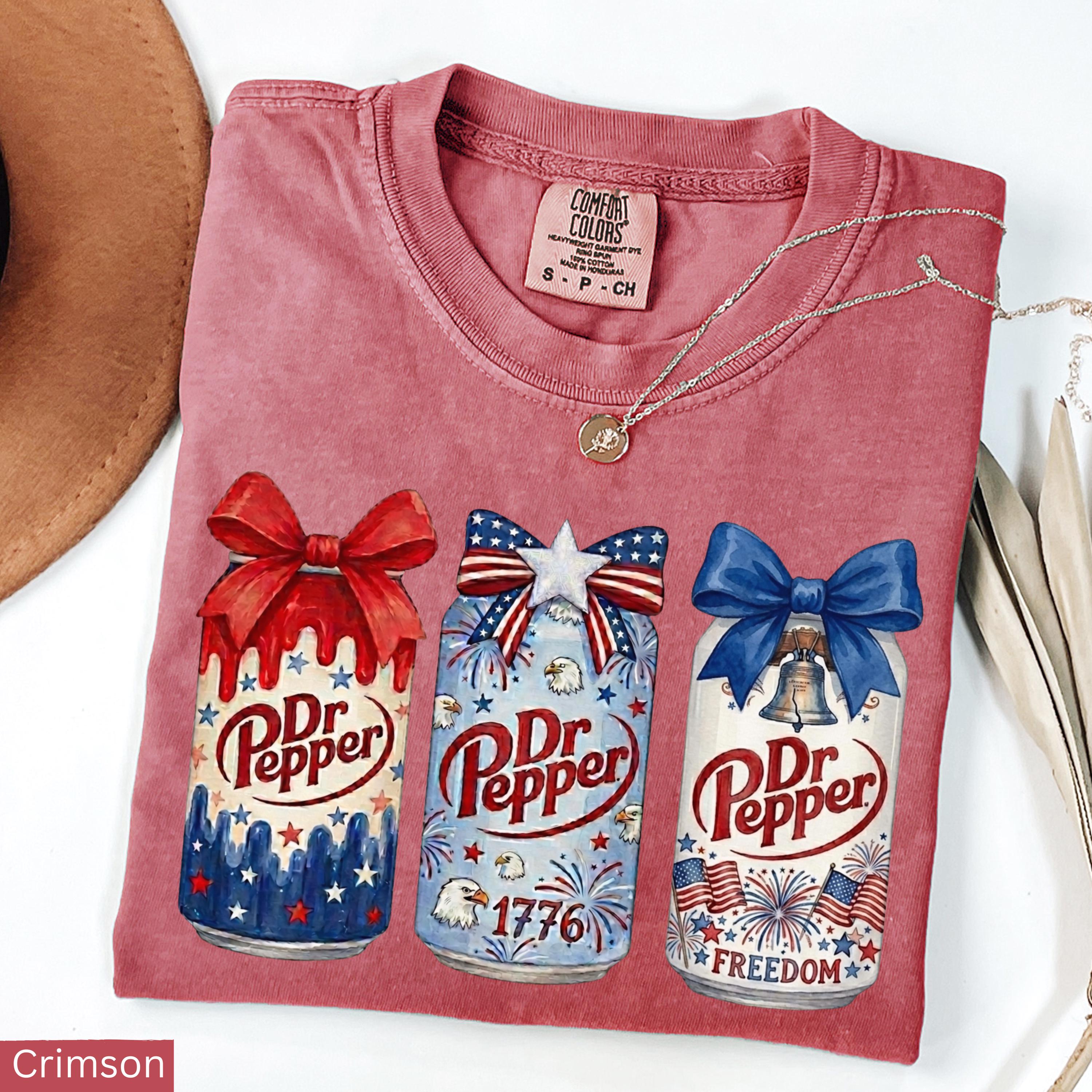 Patriotic Soda T-Shirt, 4th of July Tee for Women, Soft Cotton Relaxed Fit, Soda Lover Shirt, Cute Summer Outfit, Gift for Her