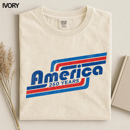 American Flag Shirt 250 Years USA Tee, Patriotic Vintage Style T Shirt, Independence Day Top for Men and Women, Unisex Fit Summer Outfit Gift