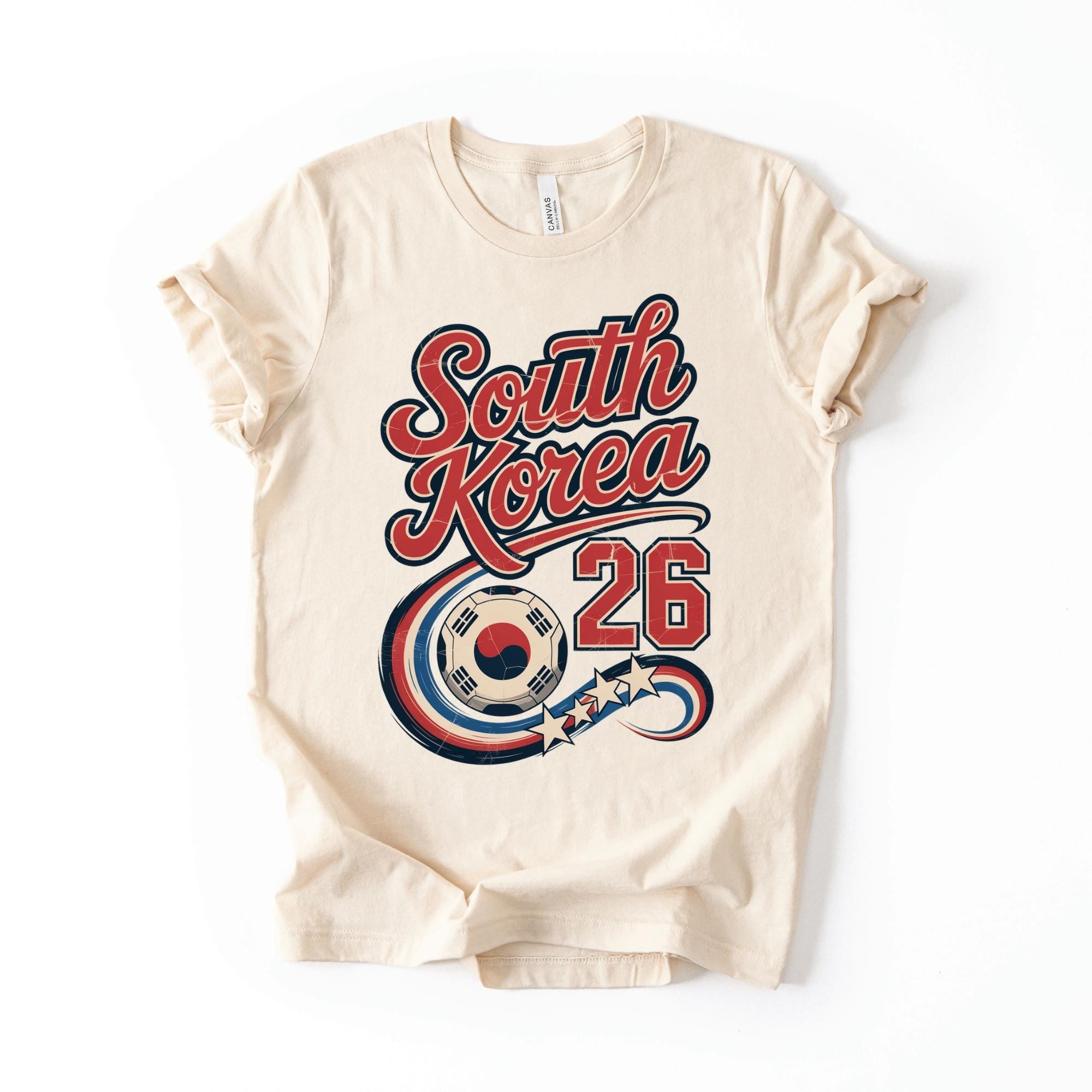 South Korea Soccer Tee, Retro Futbol Fan Shirt, Korea Football Top for Adults Kids, Cotton Unisex Fit, Match Day Outfit, Vintage Aesthetic Gift Summer