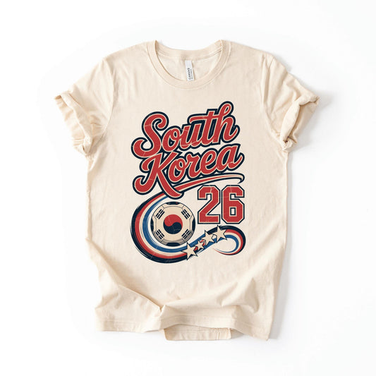 South Korea Soccer Tee, Retro Futbol Fan Shirt, Korea Football Top for Adults Kids, Cotton Unisex Fit, Match Day Outfit, Vintage Aesthetic Gift Summer