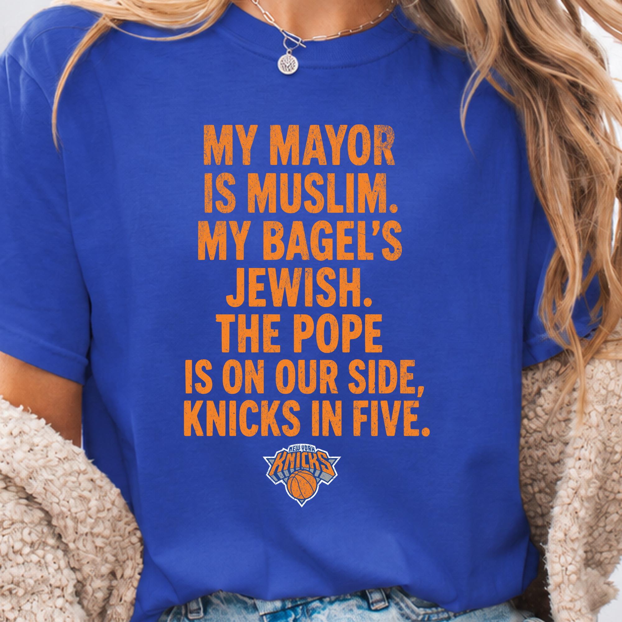 My Mayor Is Muslim My Bagels Jewish The Pope Is On Our Side Shirt, Unisex Cotton Tee, New York City Parade 2026, Game Day Gift, Relaxed Fit
