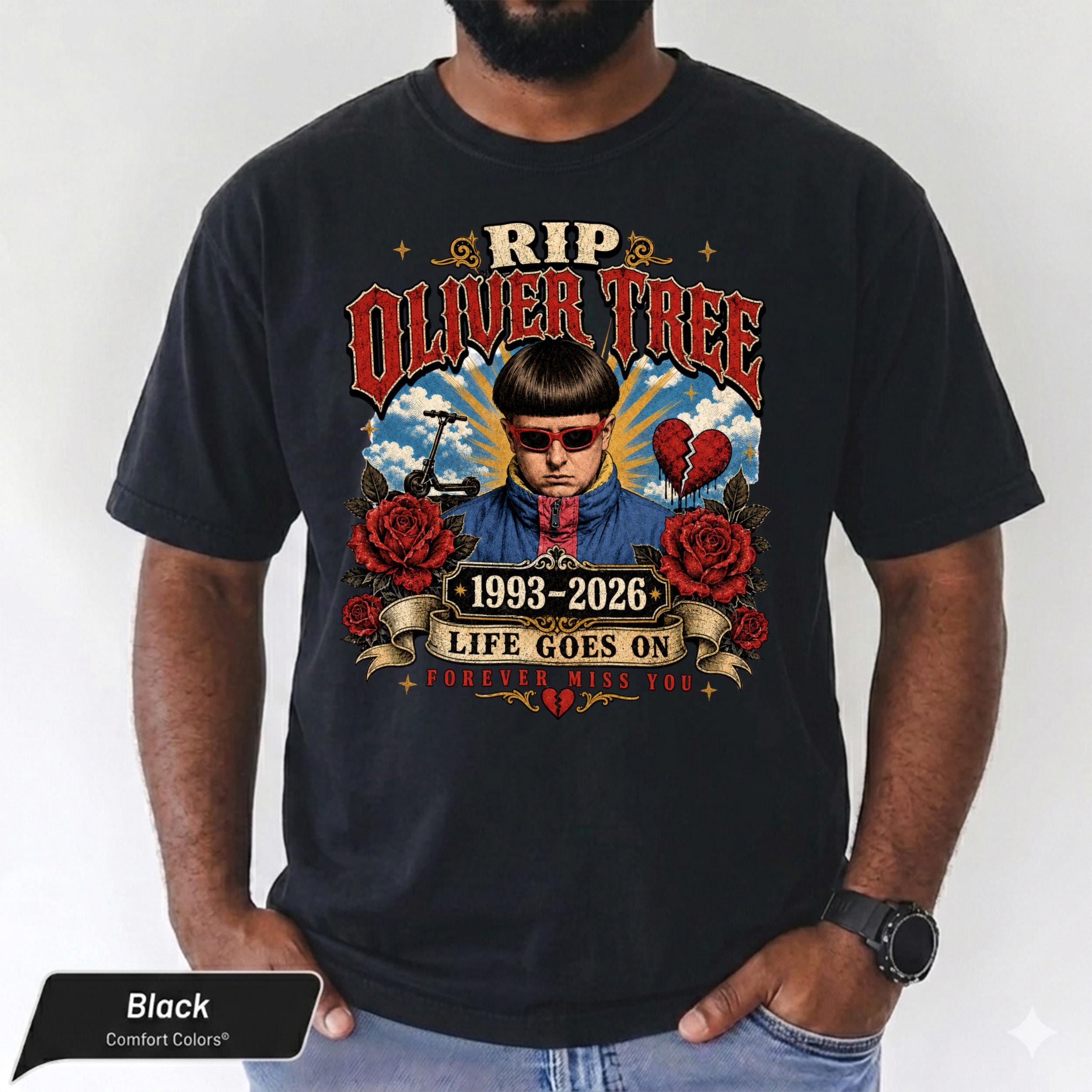 RIP Oliver Tree Shirt Vintage Bootleg Memorial Tee, Retro 90s Rap Tribute, Unisex Cotton Oversized Streetwear, Concert Outfit Gift for Fans