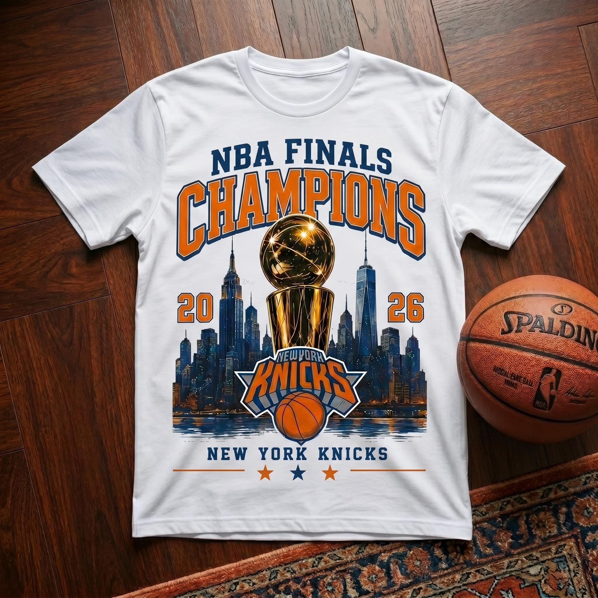 New York Basketball Champions 2026 T-Shirt, unisex tee, 100% cotton, game day outfit gift, short sleeve summer top for men and women