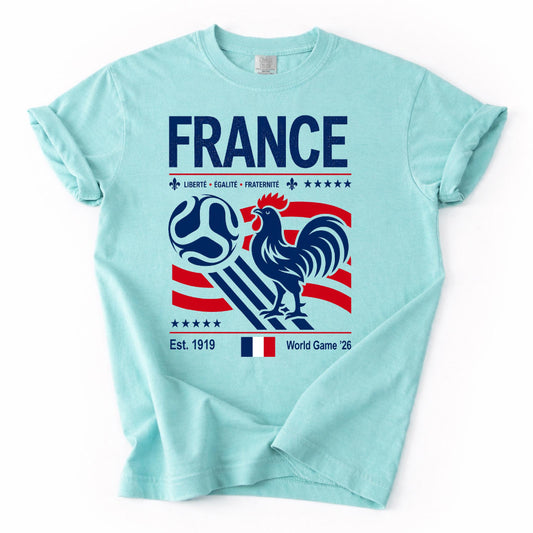 France Soccer Tee, French Football Fan Shirt, France Match Day Outfit, World Game 2026 T-Shirt, Soft Cotton Unisex Relaxed Fit, Gift for Men and Women