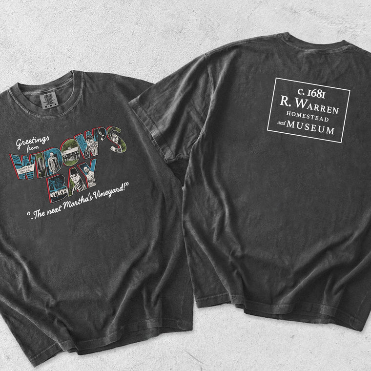 Greetings From Widow's Bay Two-Sided Shirt, R Warren Homestead Museum Tee, Martha's Vineyard Mystery Town Unisex T-Shirt, vintage gift