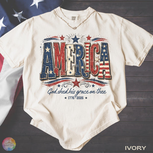 Christian American Flag 1776 Patriotic Shirt, 250 Years Anniversary USA Tee for men & women, 4th of July faith freedom gift, unisex summer outfit