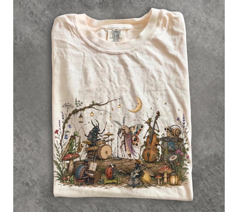 Vintage Insect Shirt Tee, 90s Insect Lover Musician Bug Tee, Unisex Relaxed Fit Cotton, Aesthetic Gift for Men Women, Summer Concert Outfit