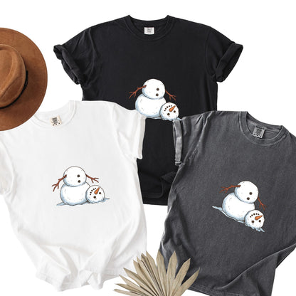It's Fine I'm Fine Snowman Comfort Colors T-Shirt And Gildan Sweatshirt 1