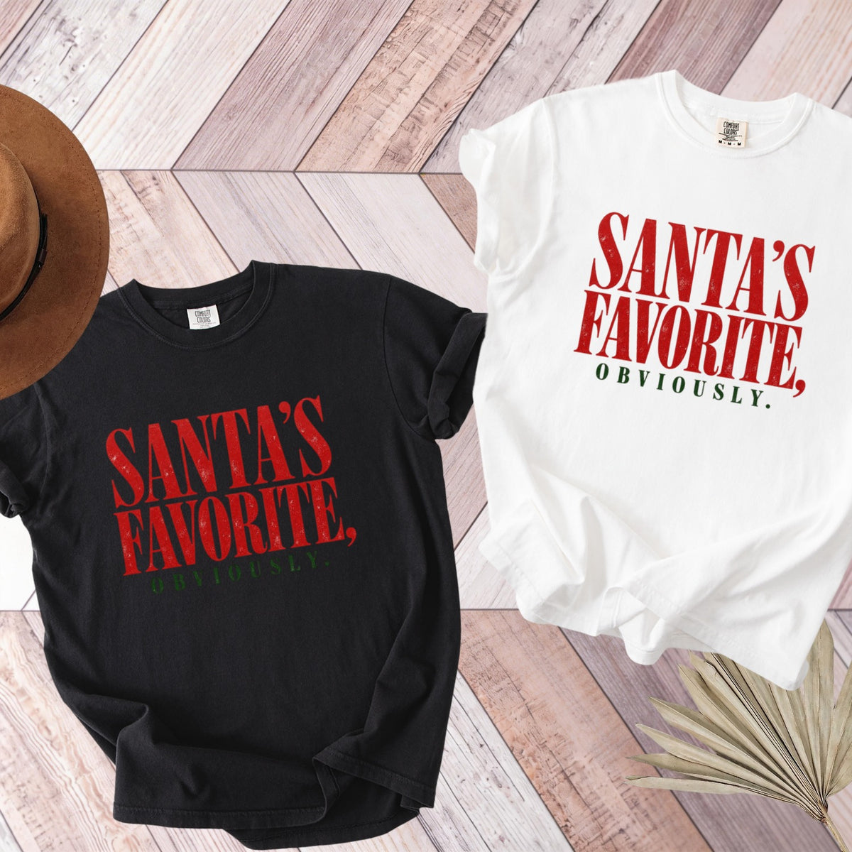 Santa's Favorite Holiday Graphic Gildan Sweatshirt / Comfort Colors T-Shirt 1