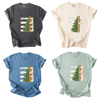 Christmas Tree Cross Design Comfort Colors T-Shirt & Gildan Sweatshirt 2