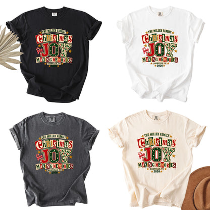 Personalized Christmas Joy Family Shirt - Comfort Colors T-Shirt / Gildan Sweatshirt 2