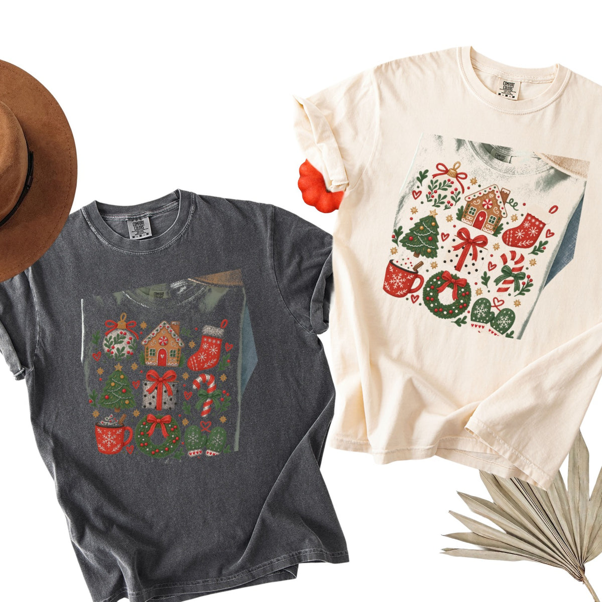 Cozy Folk Christmas Icons Comfort Colors T-Shirt 2